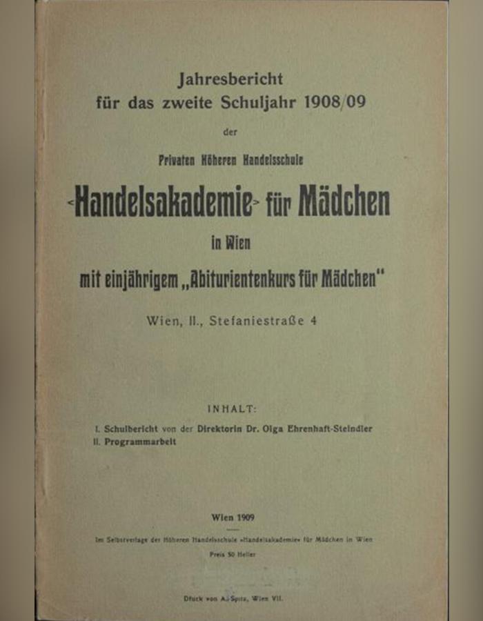 Jahresbericht der Wiener Handelsakademie für Mädchen, Schuljahr 1909/10