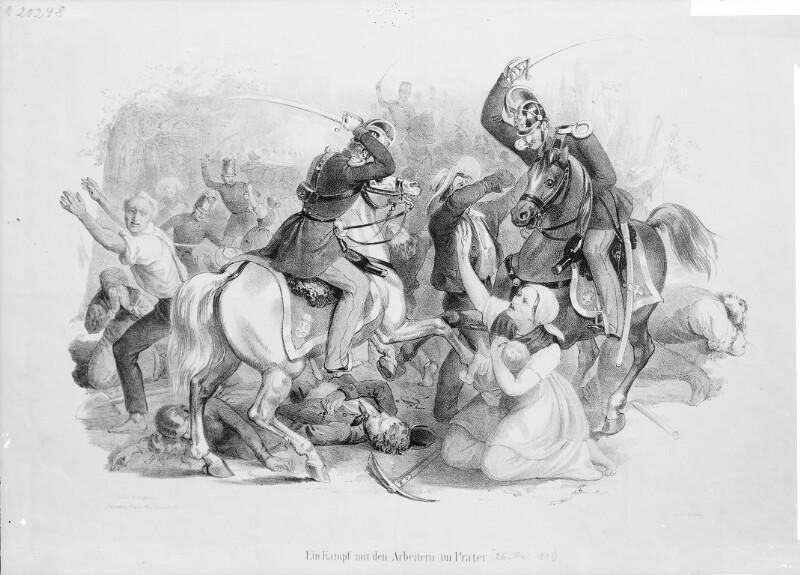 Niederschlagung eines Arbeiteraufstandes im Prater 1848 („Praterschlacht“)