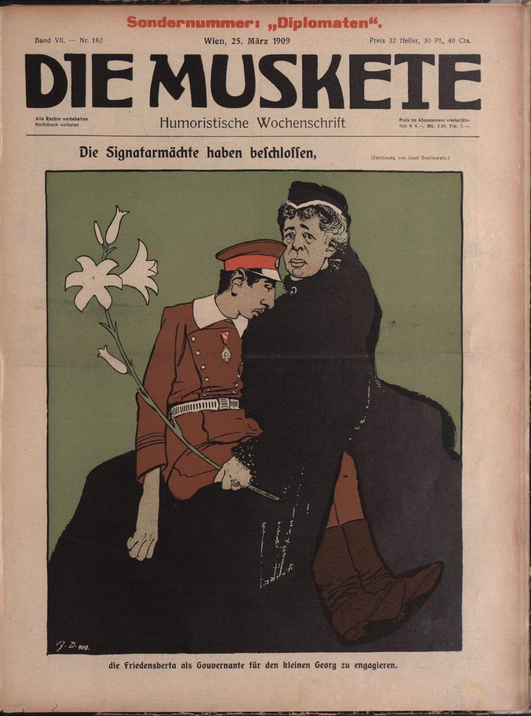 Bertha von Suttner, Karikatur 1909