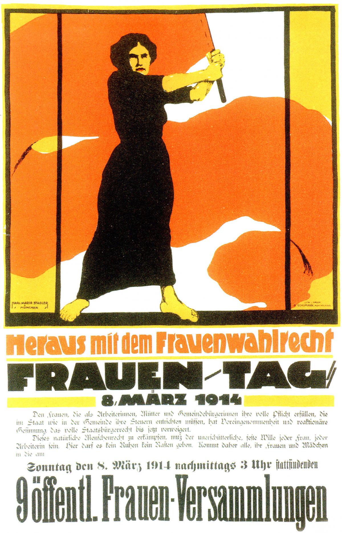 Plakat zum Frauentag 1914