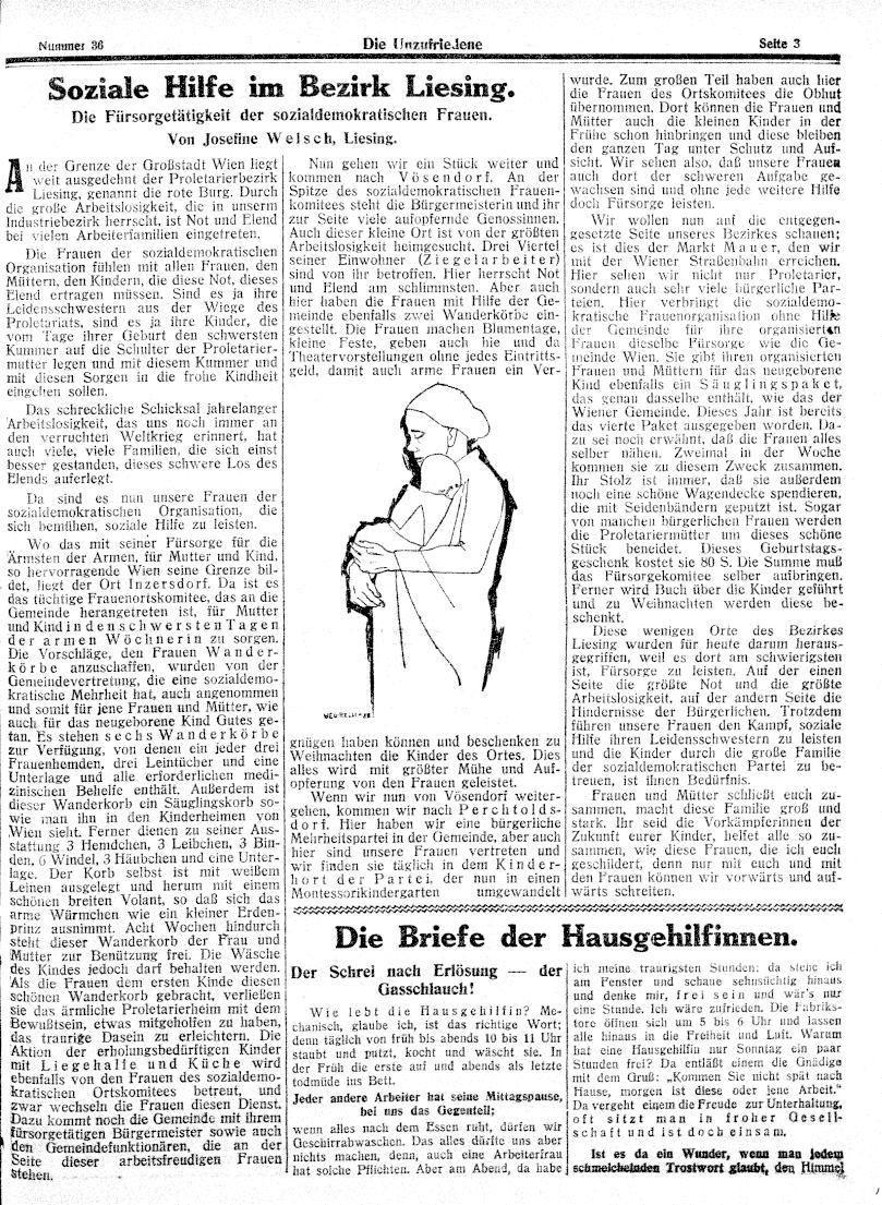 Zeitungsauschnitt 1928 Die Unzufriedene 8 Sept S 3, Artikel von Josephine Welsch
